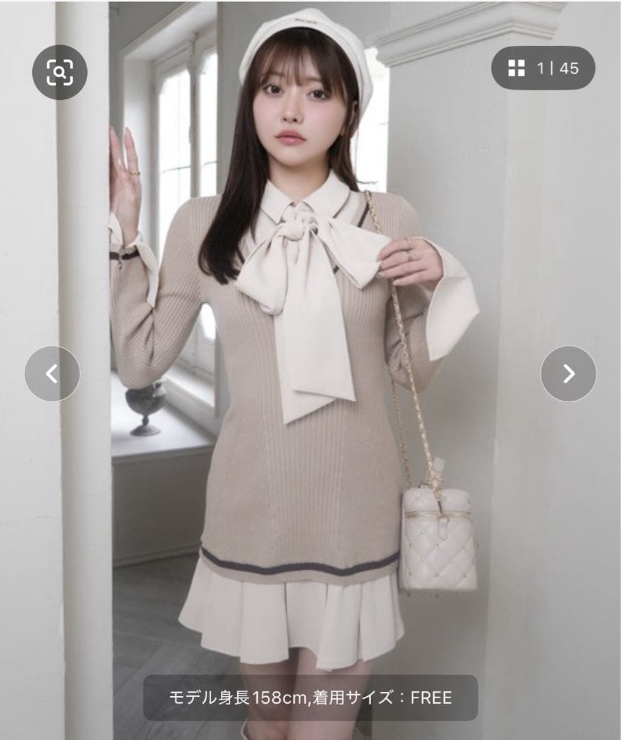 シャツドッキングプリーツワンピース LIPSERVICE LIP SERVICE（リップサービス）｜ シャツドッキングプリーツワンピース