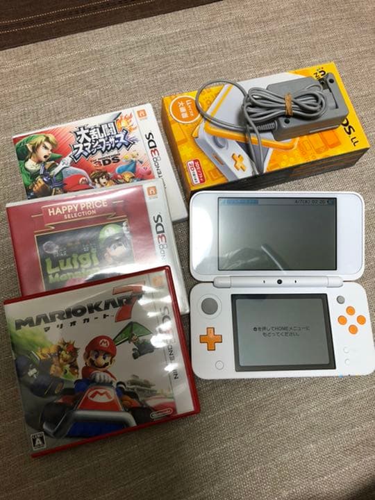 Newニンテンドー2DS LL ホワイト×オレンジ ソフト3本セット 3DS]Newニンテンドー2DS LL ホワイト×オレンジ(JAN-S-OAAA) 【買取