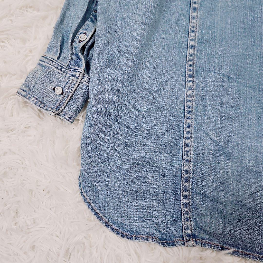 桜*丸様 美品 ヘルシーデニム デニム シャツ Almond ライト ブルー サ