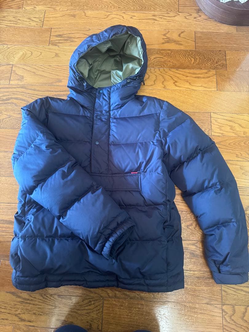 ぐ*ぅ様 シュプリーム　ネイビー フード付きダウンパーカー ぐ*ぅ様 シュプリーム ネイビー フード付きダウンパーカー - メルカリ
