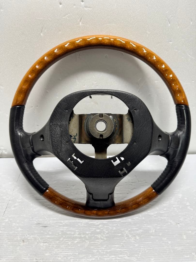 S230G アトレーワゴン☆後期純正オプション 革巻ウッドステアリング