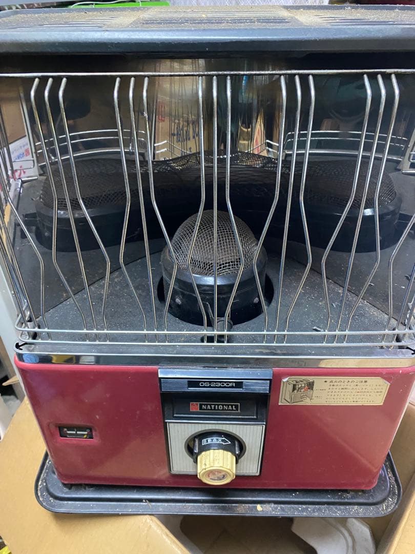 OS-2300R 石油ストーブ 開放式 ナショナル 昭和レトロ 赤 ビンテージ
