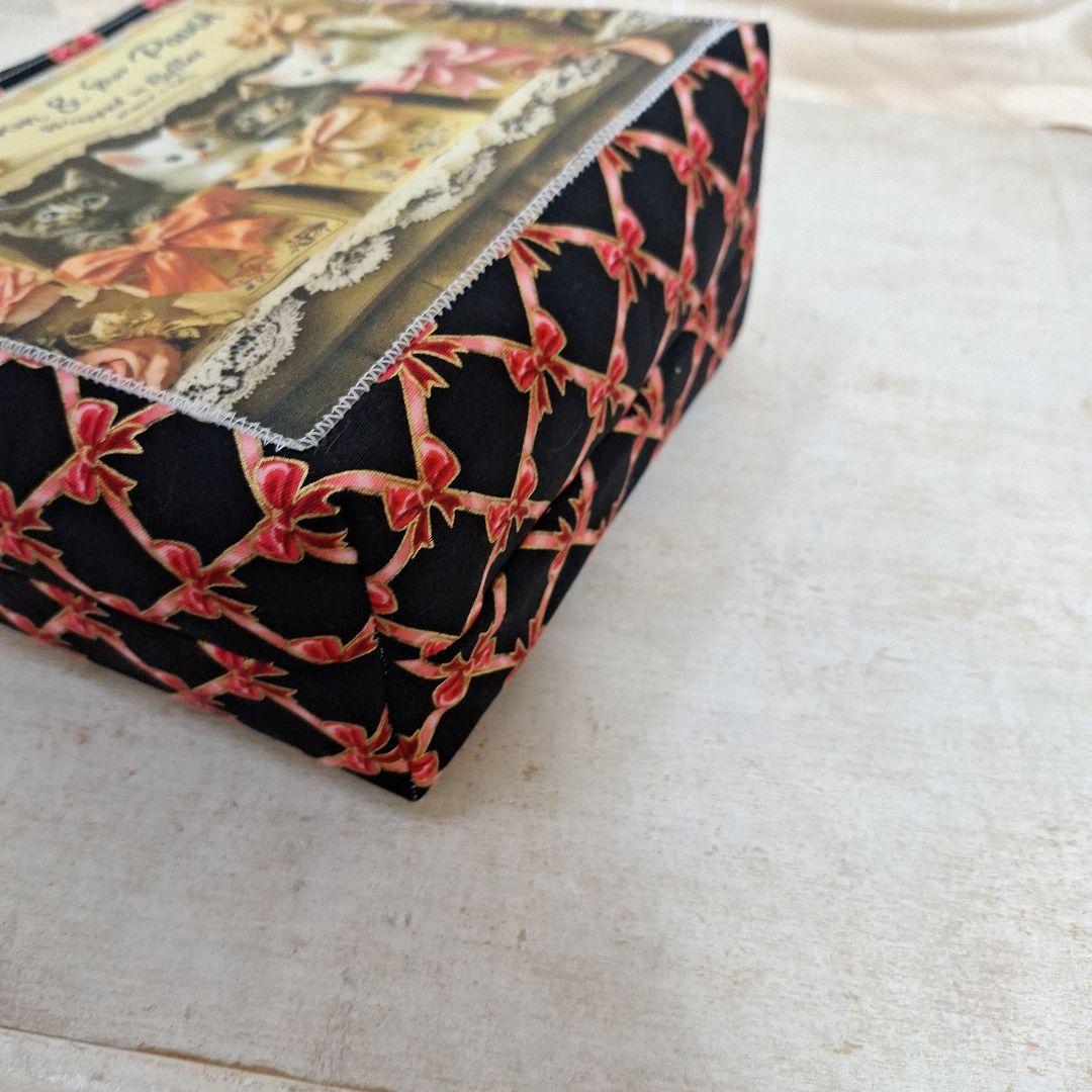 激レアねこと女の子パネル生地 ハンドメイド まちなしバッグ 布バスケット