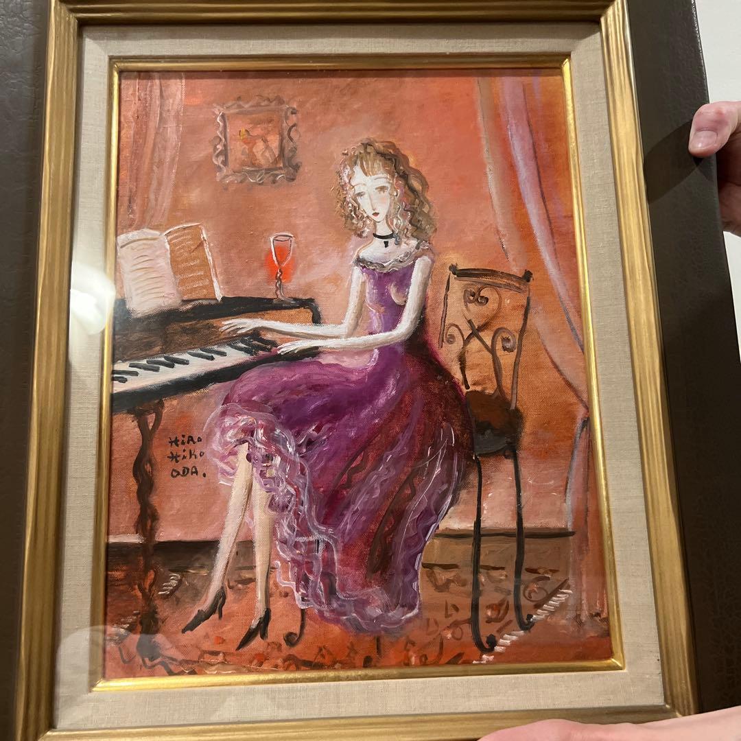 Kira Oda 油彩画 女性とピアノ Kira Oda 油彩画 女性とピアノ Kira Oda 油彩画 女性とピアノ Kira Oda