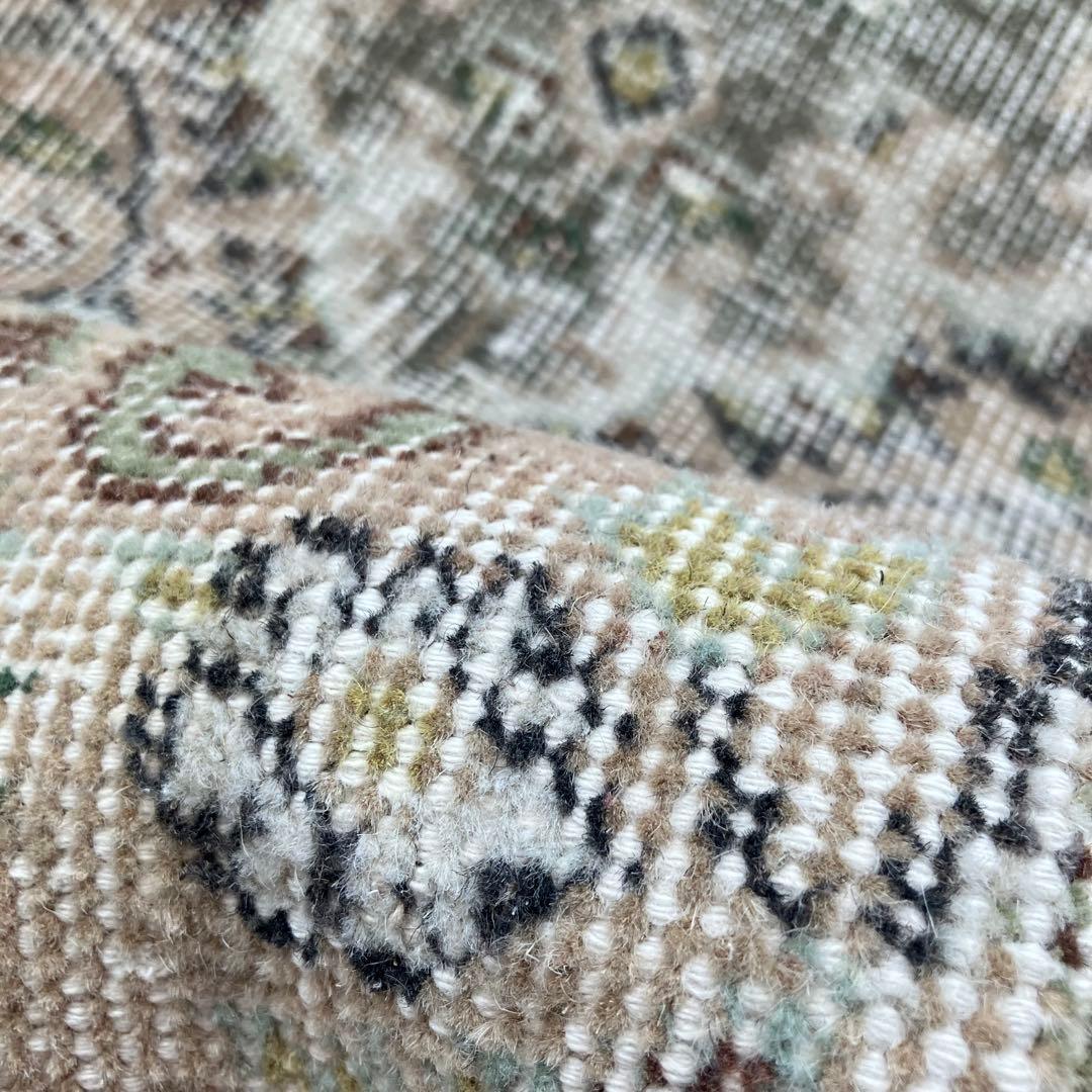 キャラメルベージュ89×84グレー メダリオン ラウンド トルコ