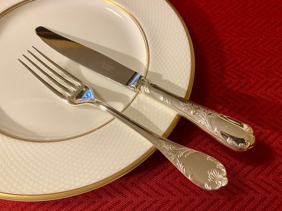 【ラス2☆代表作マルリー美品】クリストフル マルリー テーブルカトラリーセット クリストフル マルリー（クリストフルシルバー） 2人用10pcsセットNo.2