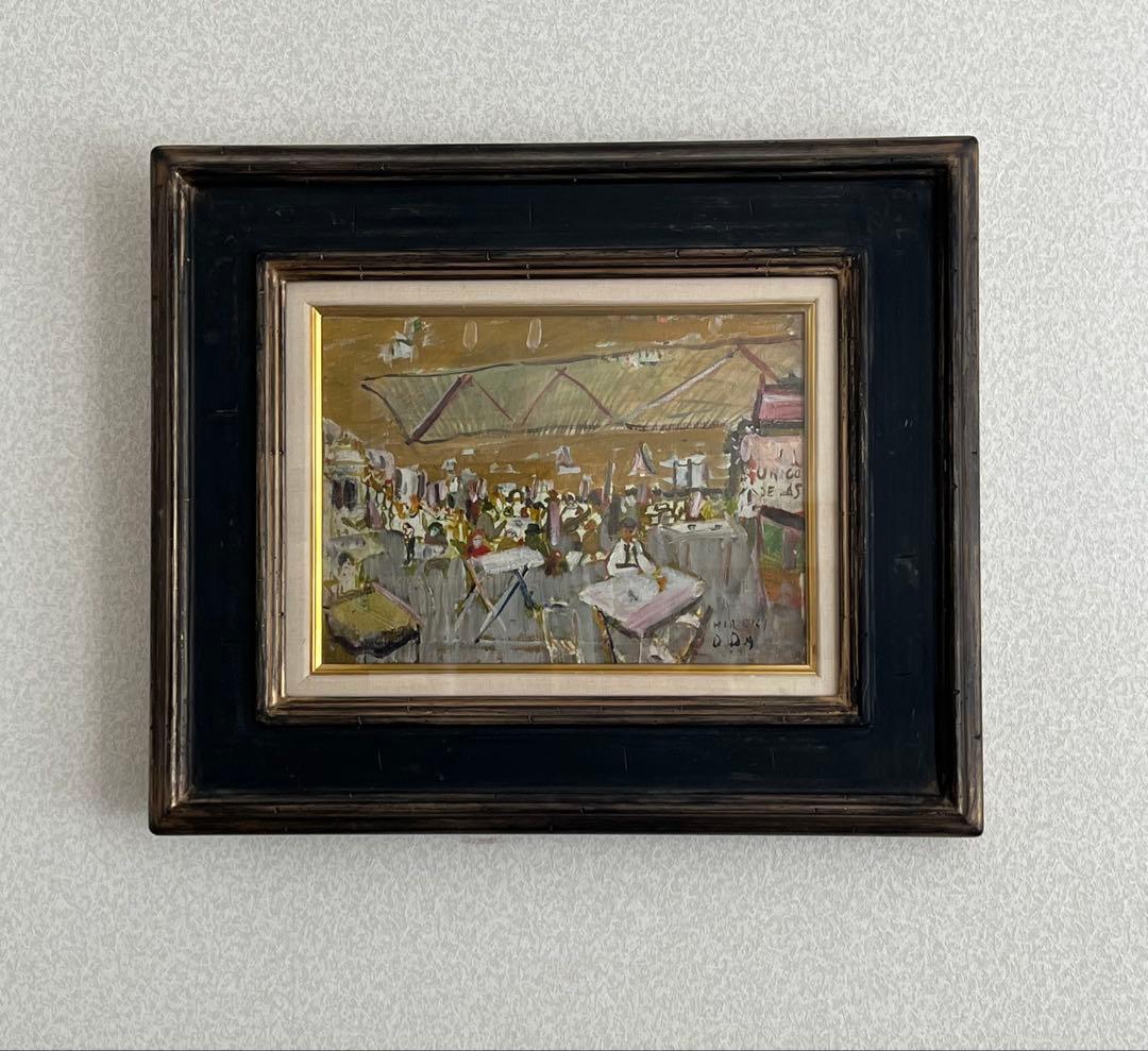 織田廣喜　油彩画　4号　「レストランにて」 E7_B9_94_E7_94_B0_E5_BB_A3_E5_