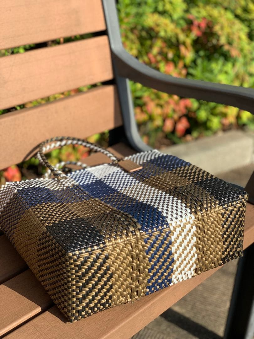 新品 大人気オアハカ産 メルカドバッグ メキシコ Sサイズ ネイビー