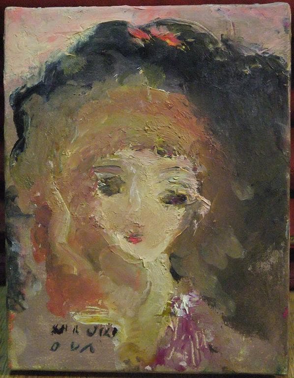 織田 廣喜 氏の「少女」F0号 日本芸術院会員 人気画家 98歳没 従四