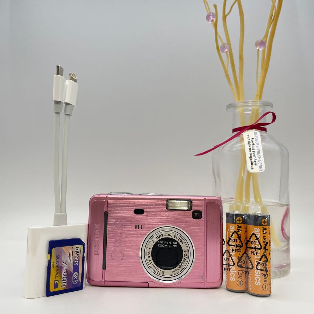 動作確認済✨PENTAX Optio S40✨スマホ転送OK 単三電池 可愛い