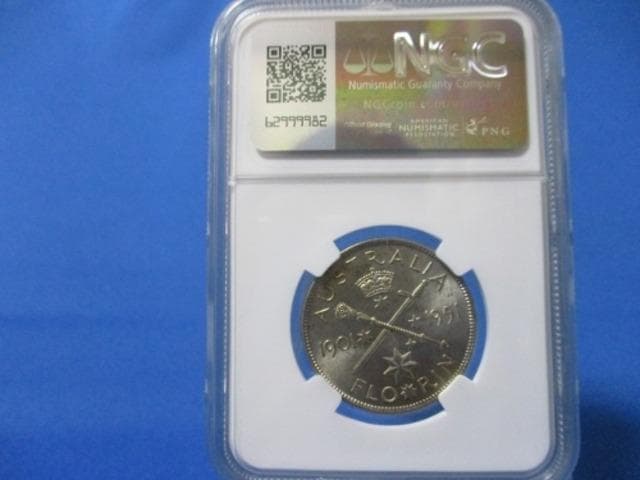 オーストラリア 1フローリン銀貨☆1951年／準未使用・極美品／ジョージ