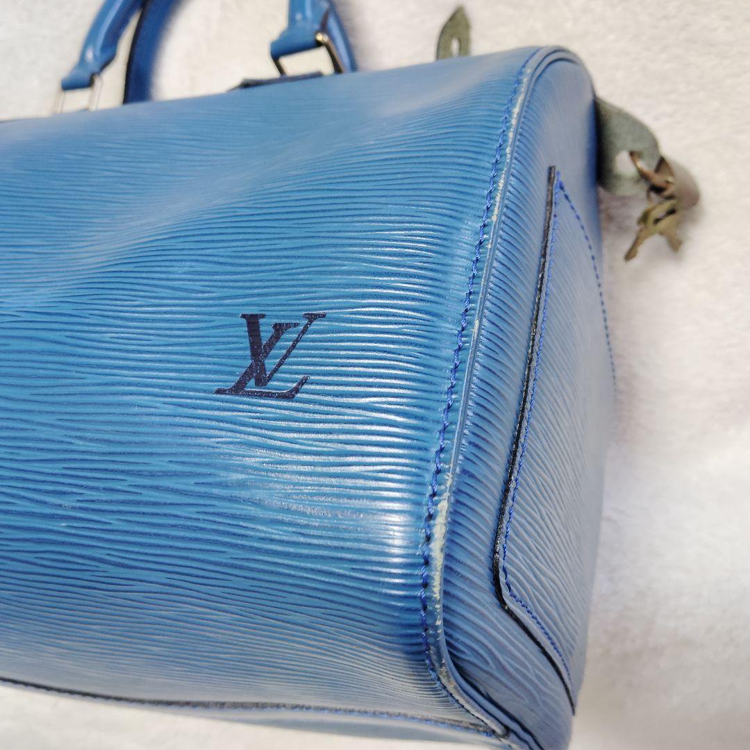 ルイヴィトン エピ スピーディ30 ミニボストンバッグ レザー ブルー 鍵