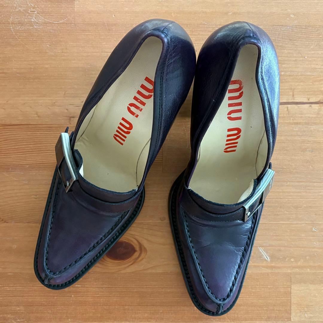 超希少！ MIU MIU 約20年前の商品 ハイヒール 濃紫 ヴィンテージ