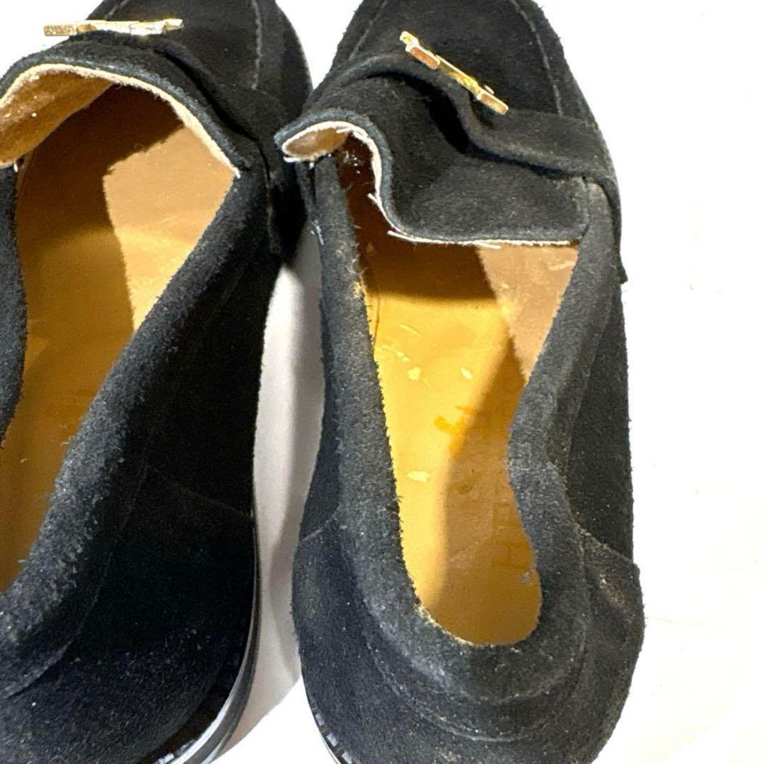 ✨人気✨　エルメス　HERMES モカシン　スウェード　ブラック　23.5cm