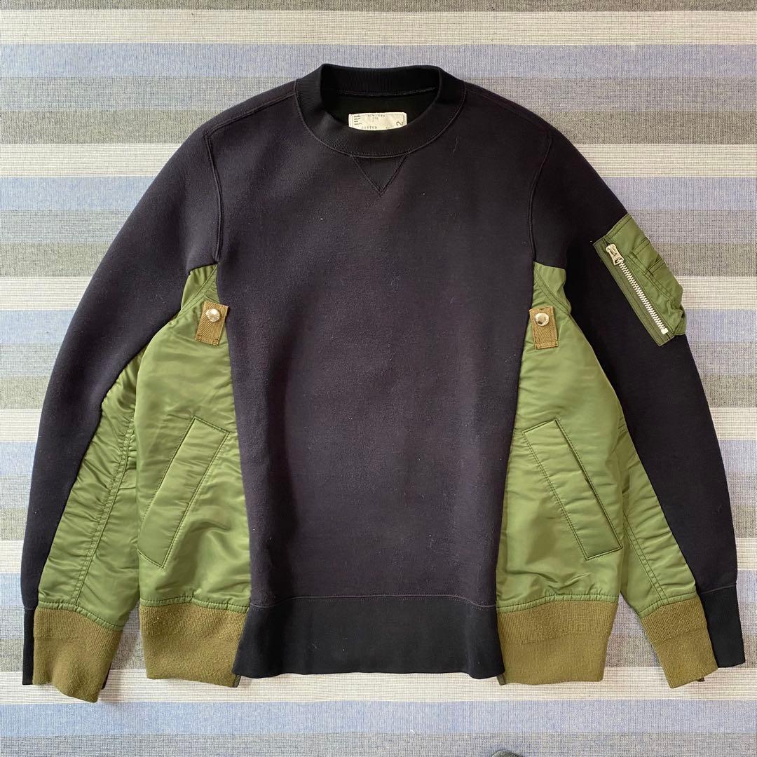 Sacai Sponge Sweat×MA-1 Pullover スウェット - メルカリ