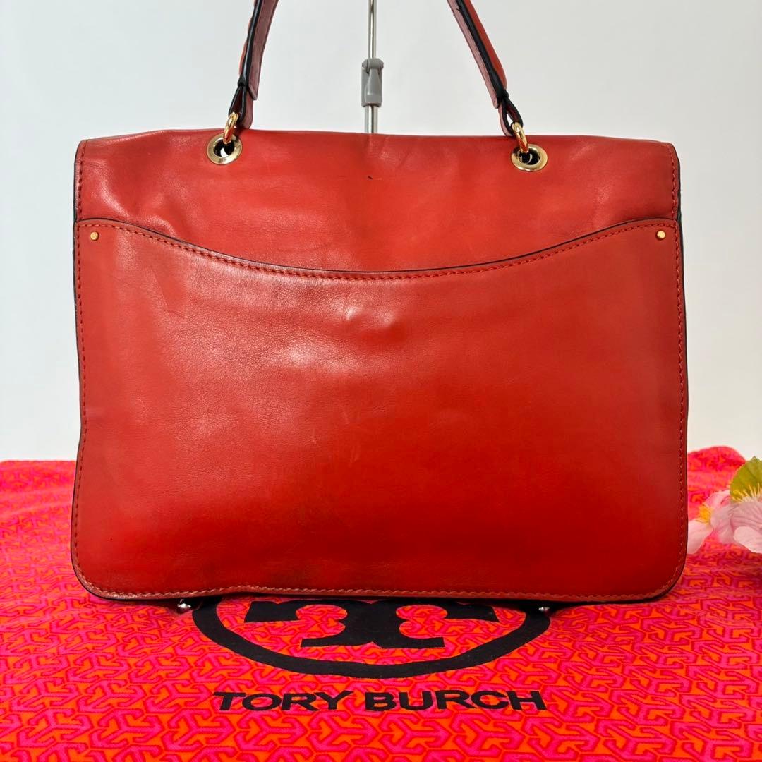 美品】トリーバーチ 2way ショルダーバッグ 鏡付き レザー 肩掛け 赤