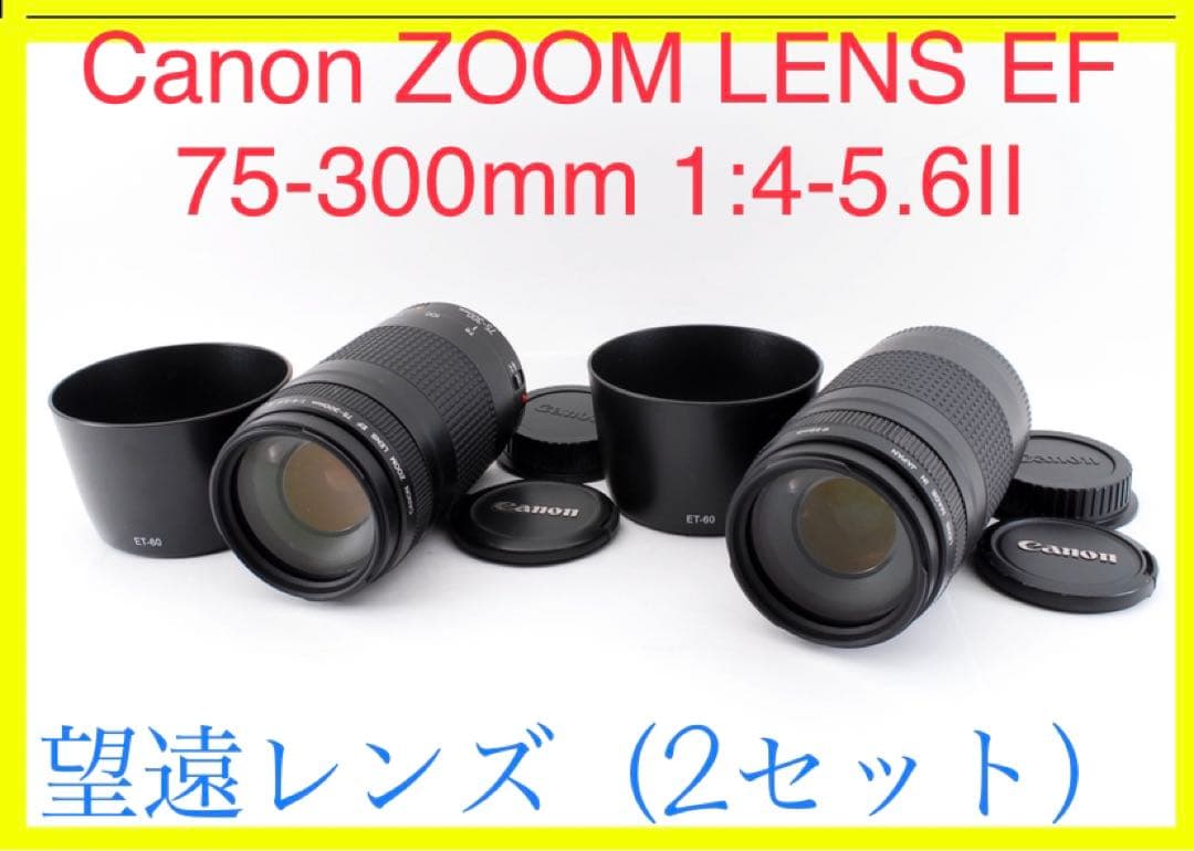 2SET レンズフード付 キヤノン  Canon EF 75-300mm II キヤノン（Canon） レンズフード 互換品 For ET-64II Canon EF 75