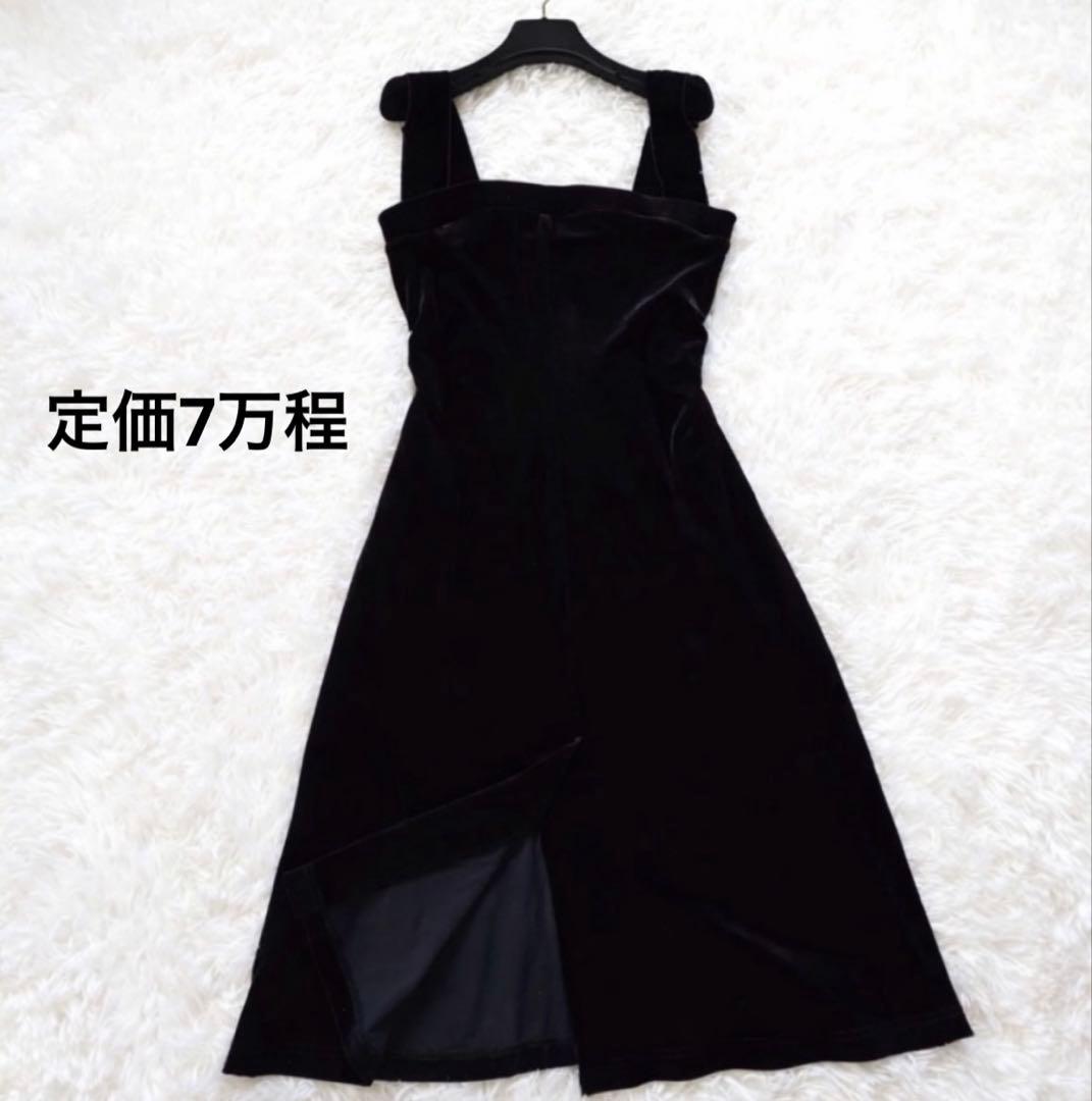 FOXEY ベロアワンピース ブラック ジャンパードレス フォクシー - メルカリ