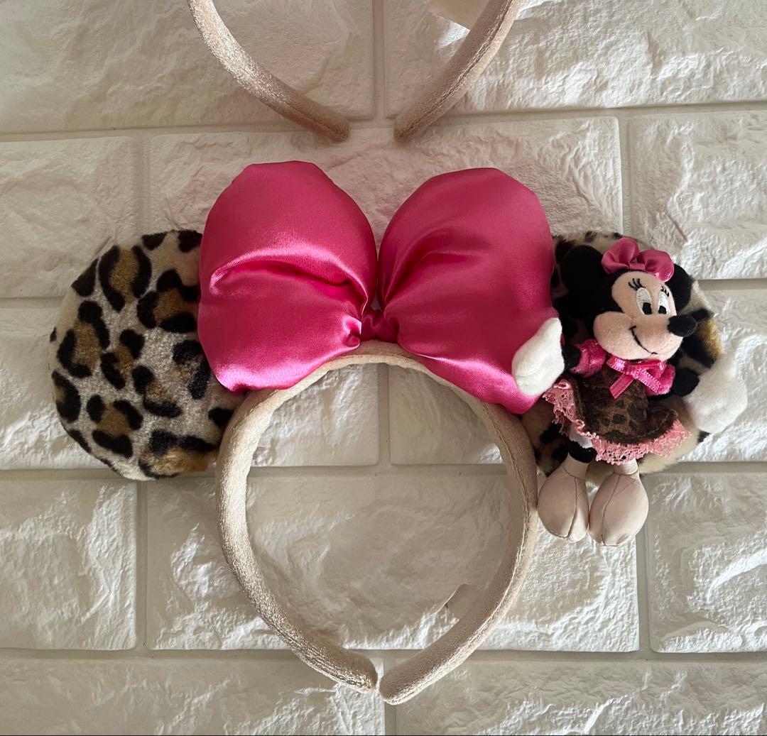 ディズニー ランド カチューシャ ミニー ヒョウ柄 レオパード 2個