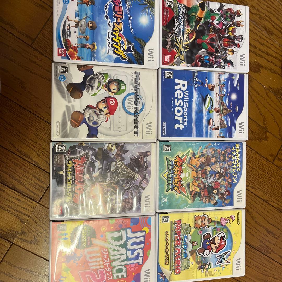 Wii本体セット（ホワイト）とカセット8個 - メルカリ