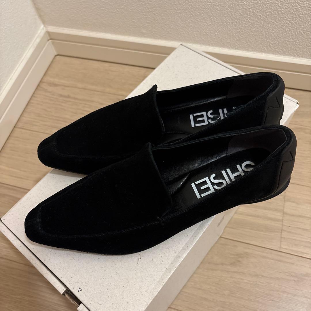 SHISEI ブラック スエード ローファー 36.5