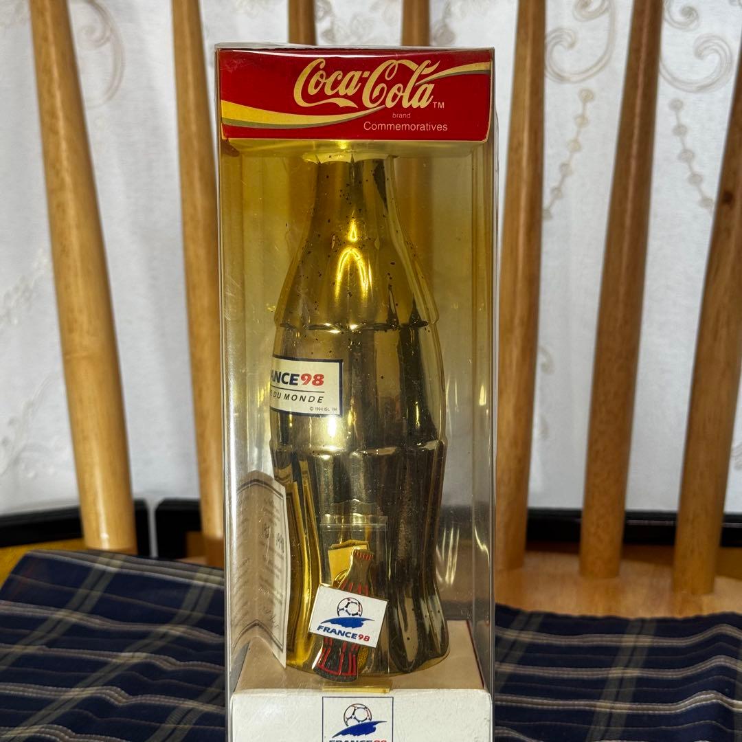 限定1998本シリアル入 98年フランスW杯 コカコーラ ゴールドボトル 箱