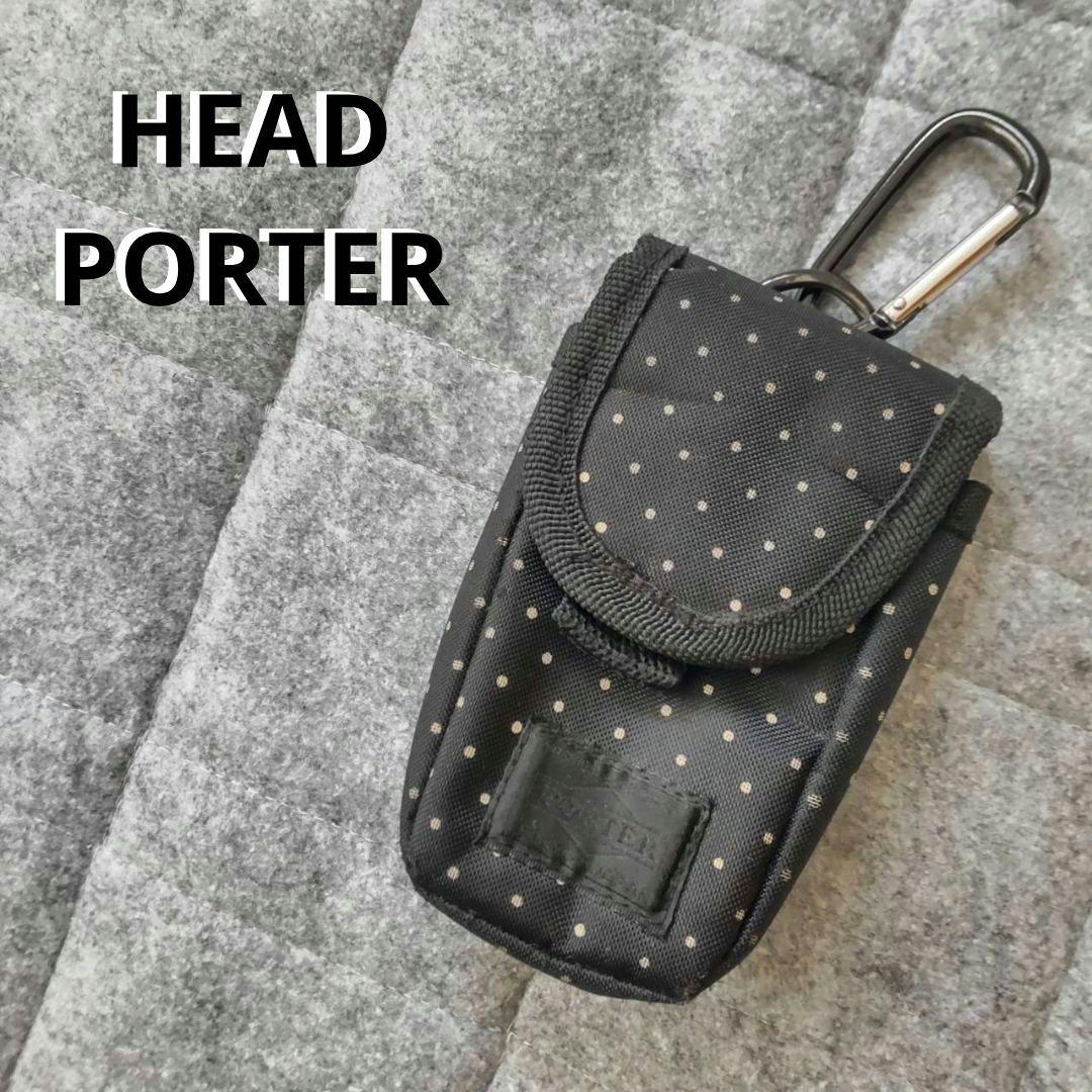 希少】HEAD PORTER ヘッドポーター◇廃盤品 ドット柄マルチポーチ 黒