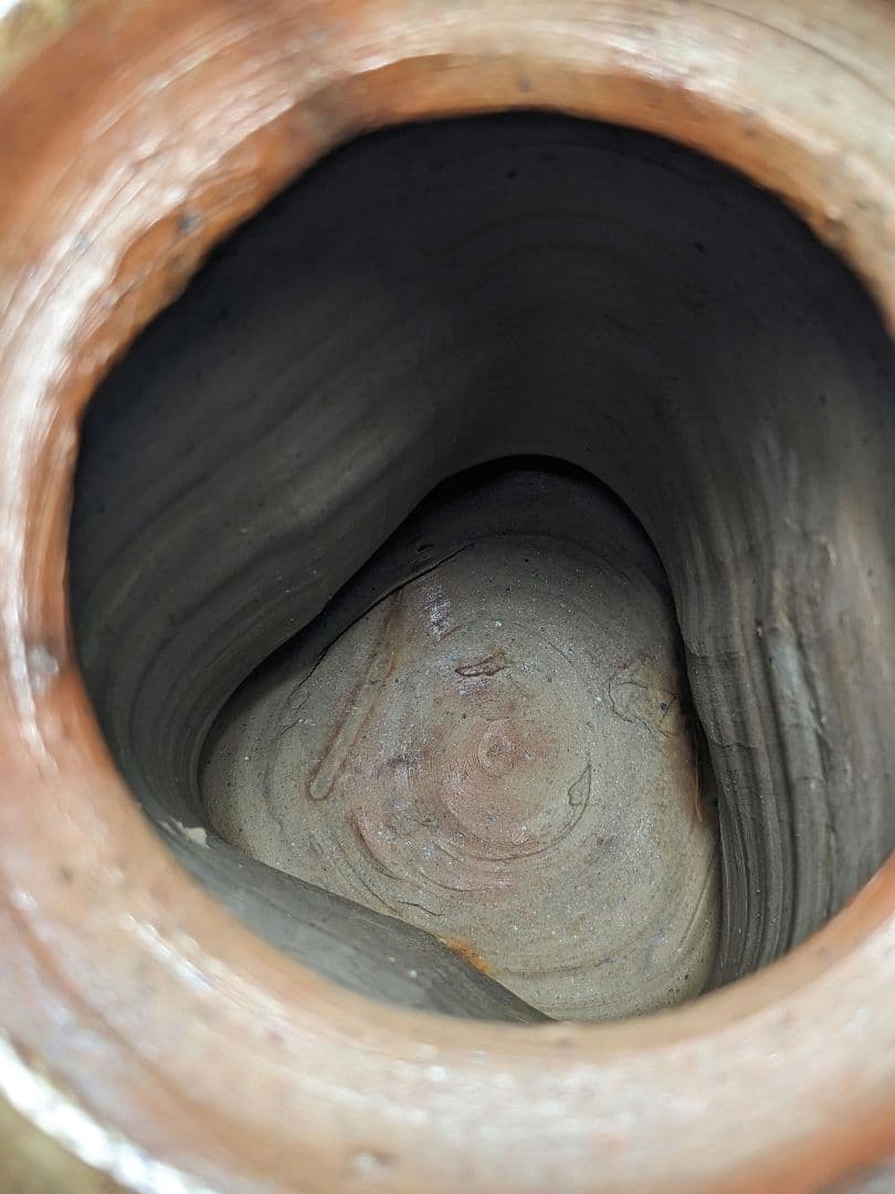 乗松俊行 備前焼 擂座花入 共箱合布栞 花瓶 花生 花器 フラワーベース