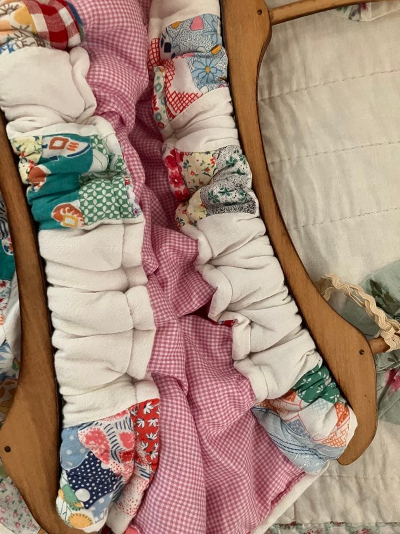 アンティークキルトトップ ダブルウエディング グラニーバッグ リメイク