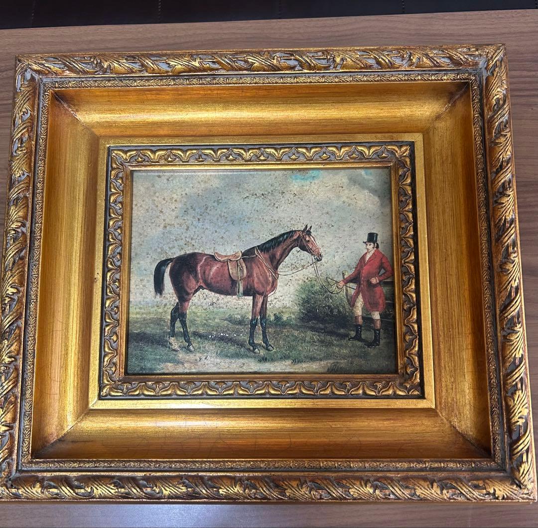 古典的な馬の絵画 金色フレーム - メルカリ