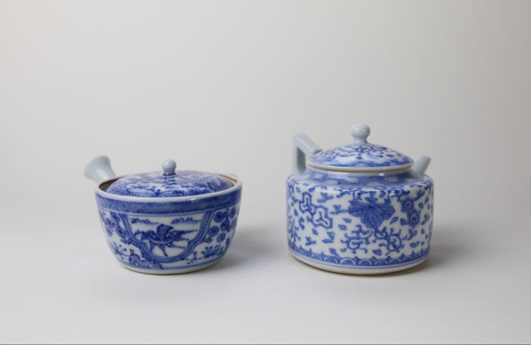 鳳樹軒文平造 染付 煎茶道具 茶道具急須 宝瓶 煎茶器 茶器 茶器セット