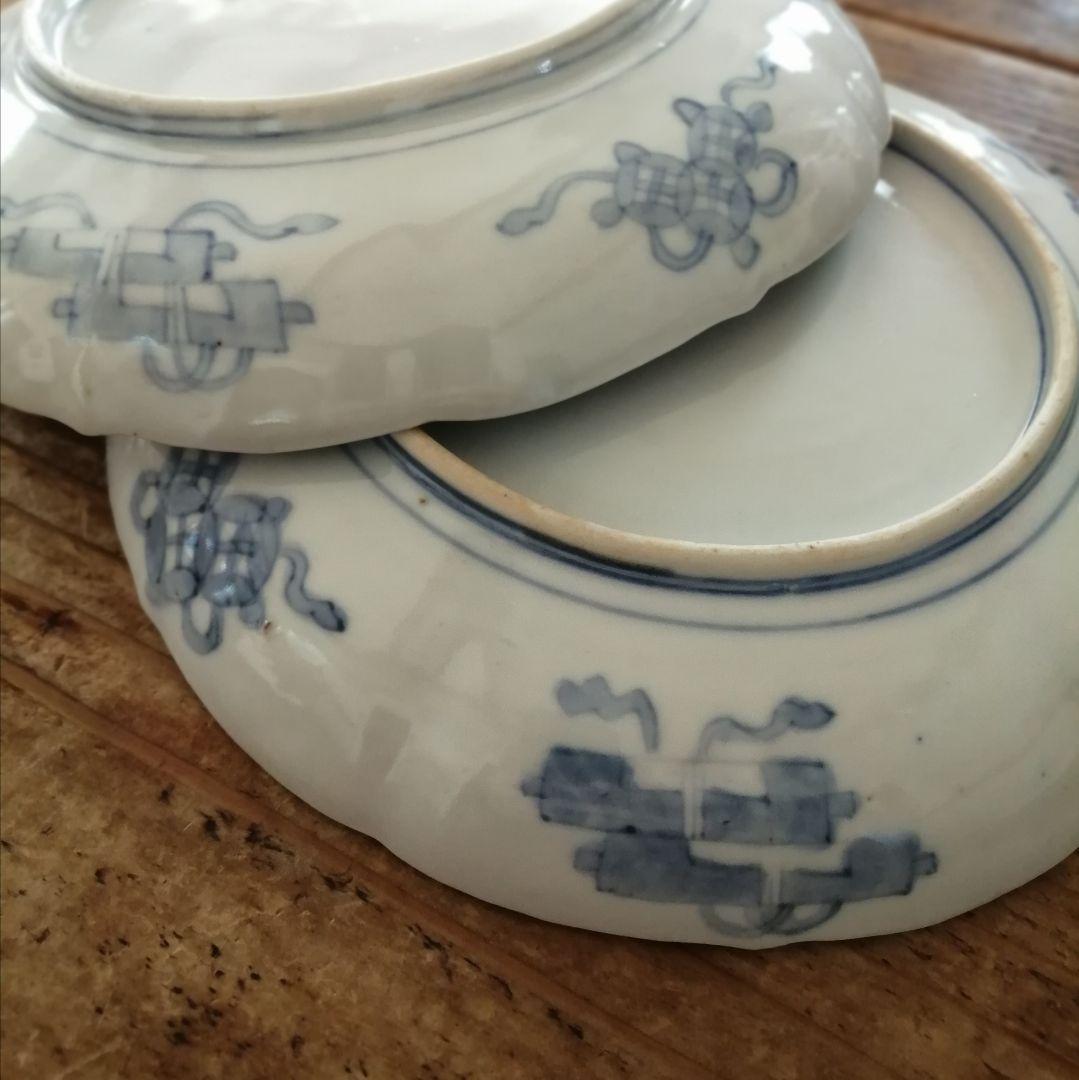 古伊万里 色絵 ふくら雀と鳳凰 輪花縁 七寸皿 2客 - メルカリ