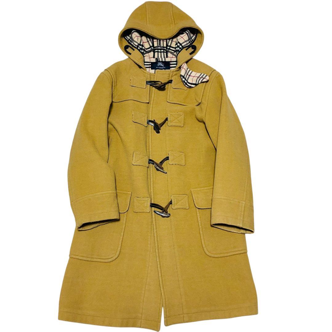 バーバリーロンドン 160 ダッフルコート キャメル ノバチェック