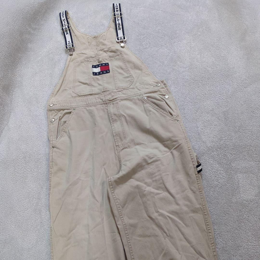 レア90s TOMMYJEANS トミージーンズ ホワイトデニム オーバーオール