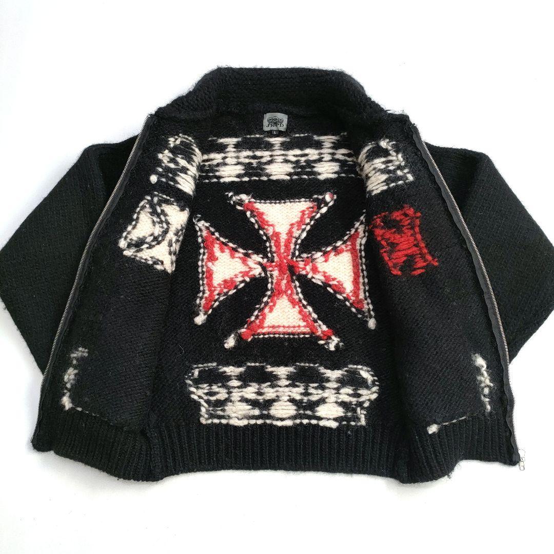 JKPD ジャンキーパラダイス カウチンニット スカル柄 肉厚 クロス