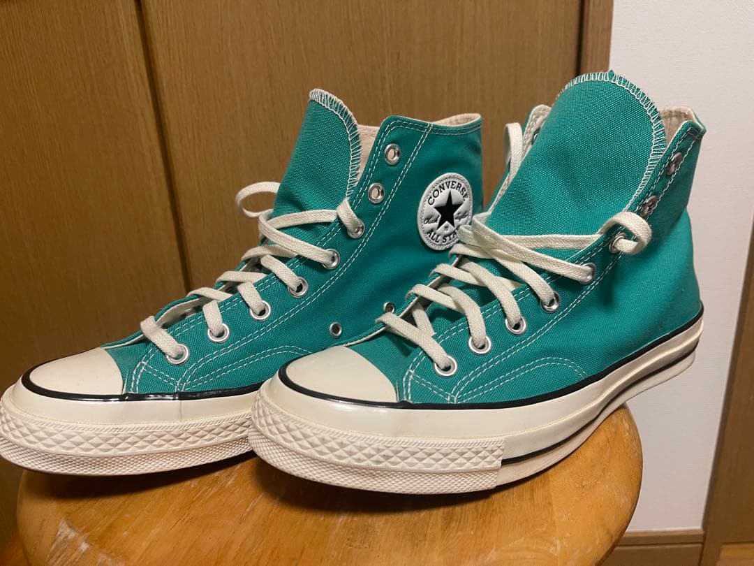 美品 コンバースチャックテイラーCT70 コートグリーン ハイカット27.0