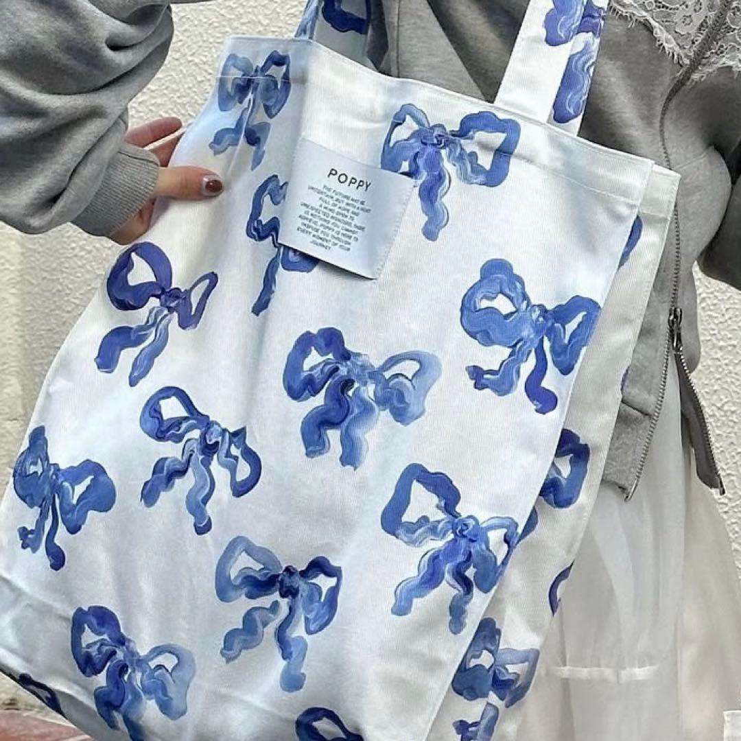POPPY リボン柄トートバッグ - メルカリ
