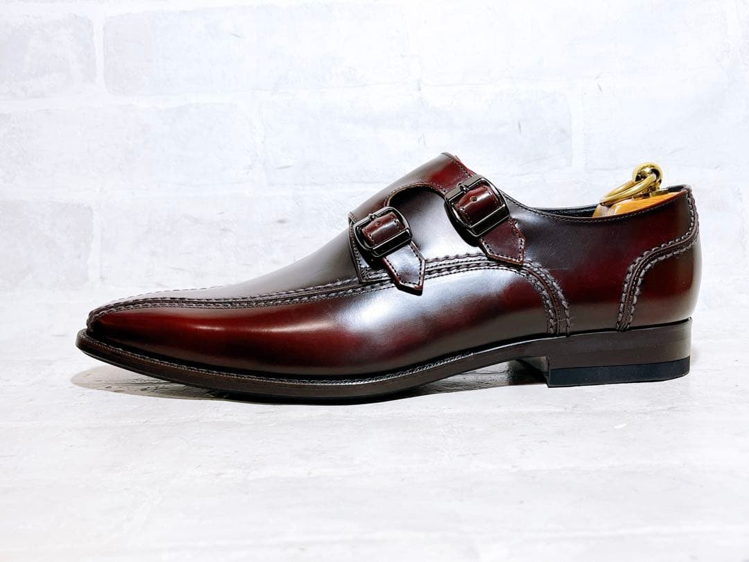 未使用】REGAL ダブルモンク ビジネスシューズ 本革 ボルドー 26cm