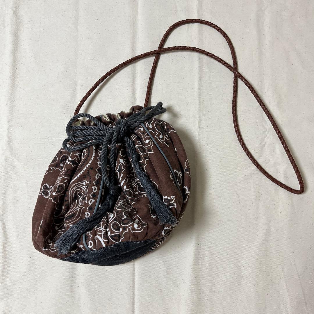 h.v.f.n havefun 巾着バッグ バンダナ グレー - メルカリ