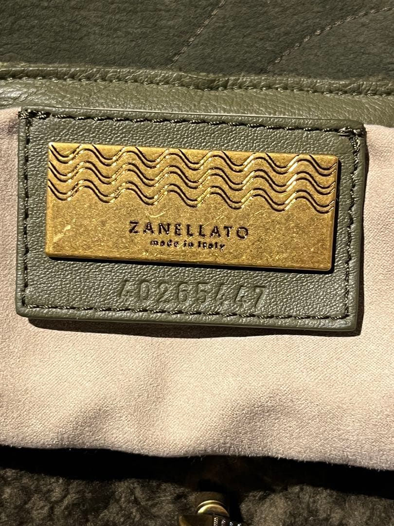 ZANELLATO オリーブグリーン ファー ショルダーバッグ