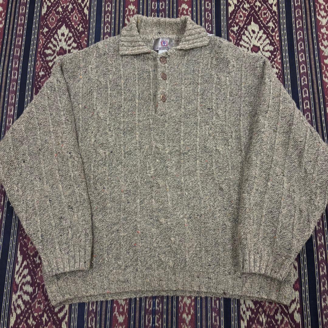 90s THE TERRITORY AHEAD モヘアニットポロ ヘンリーネック 90s THE TERRITORY AHEAD モヘアニットポロ ヘンリーネック