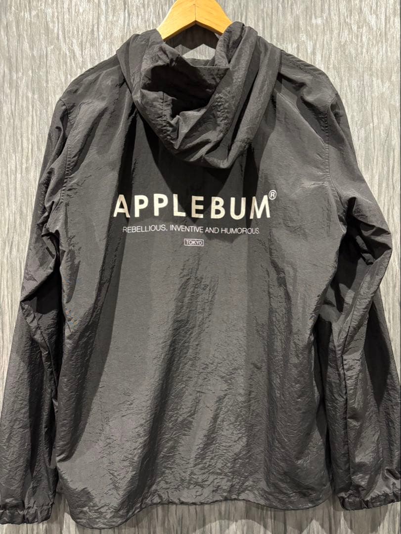 APPLEBUM フード付きナイロンジャケット ブラック - メルカリ