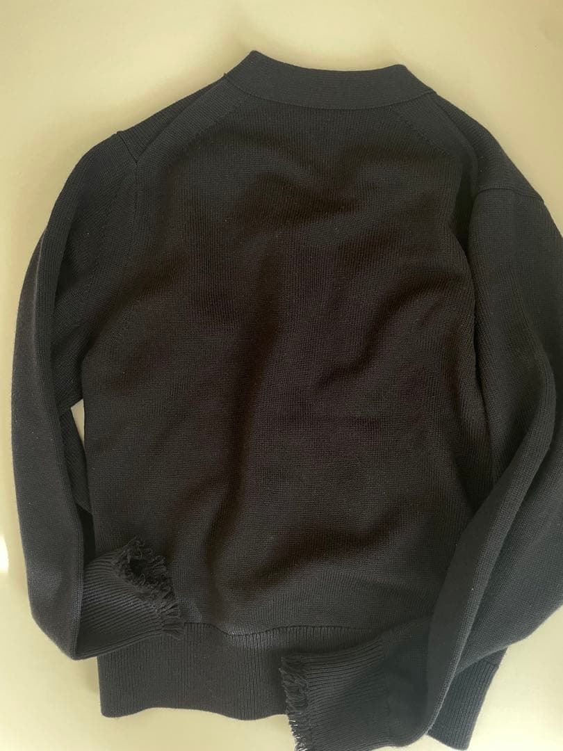 <LOEFF>9ゲージ フリンジ カーディガン UNISEX ネイビー0サイズ セール】＜LOEFF＞9ゲージ フリンジ カーディガン UNISEX（ニット