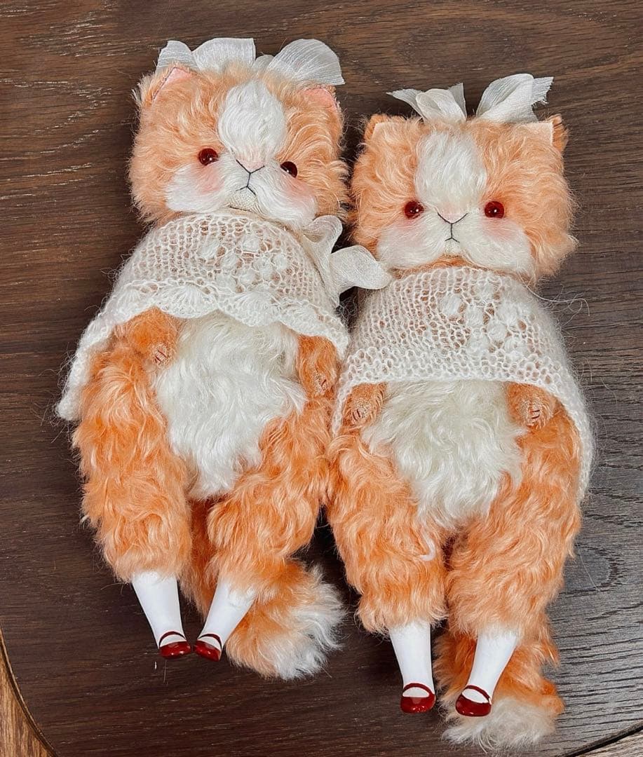 オレンジソーダ仔猫 ぬいぐるみ 海外作家様 ハンドメイド ねこ