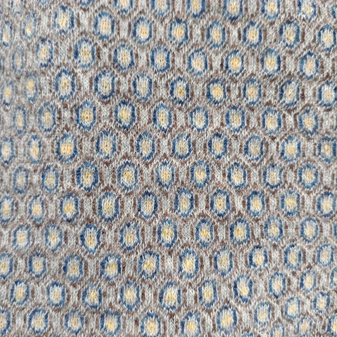 45R ウールポンチョ ラビットファー ケープ 総柄 フリーサイズ