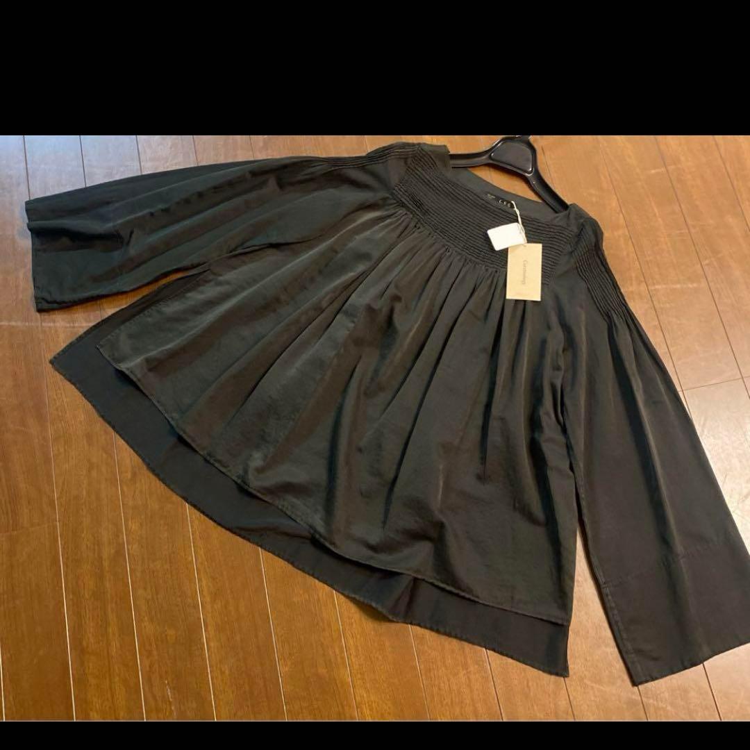 新品 未使用 Curensologyシルクコットンボリュームピンタックブラウス