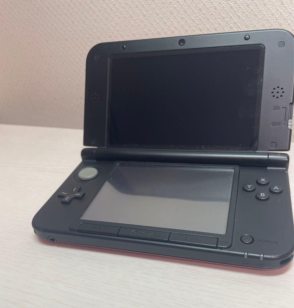 任天堂 ニンテンドー3DSLL 本体レッド×ブラック 匿名配送 カセット付き