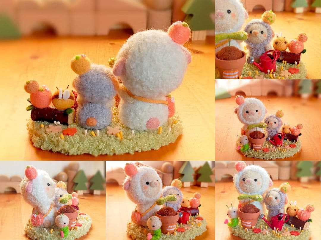 ✿羊毛フェルト✿ひつじ✿種を植えました✿ - メルカリ