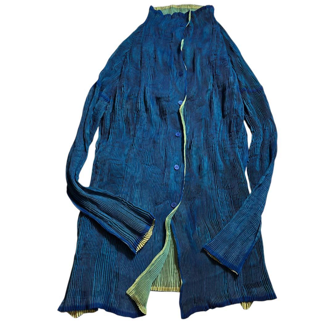タグ取れ issey miyake ランダムプリーツ リバーシブル カーディガン