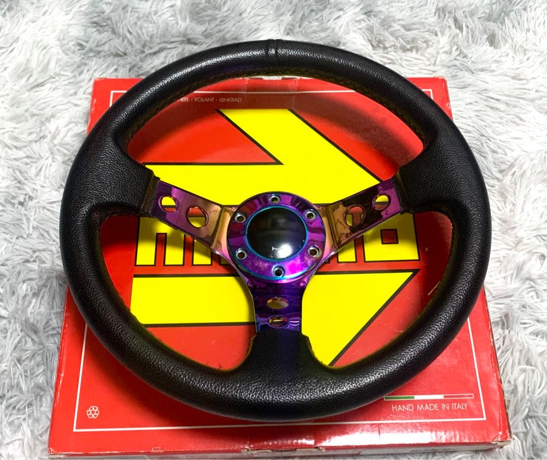 希少　ネオクロームスポーク　レザーステアリング　350mm 即納◎ sparco スパルコ ステアリング R215 FLAT レザー LEATHER 350mm Sparco